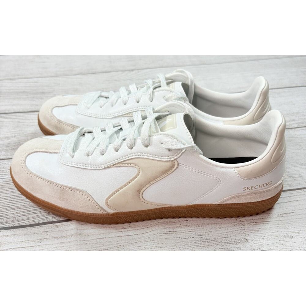 Skechers Women’s Hotshot Kickoff White Gum Sole Sneakers Court Shoes Size 11 - Picture 3 of 9